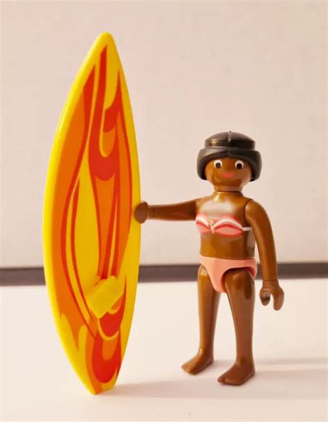 PLAYMOBIL PERSONNAGE SPORTIF Surfeuse Avec Planche Surf Sport Jeux