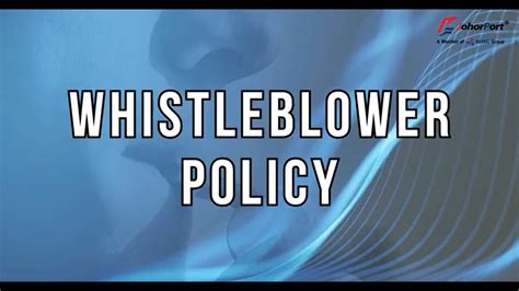 Whistleblower Policy Youtube