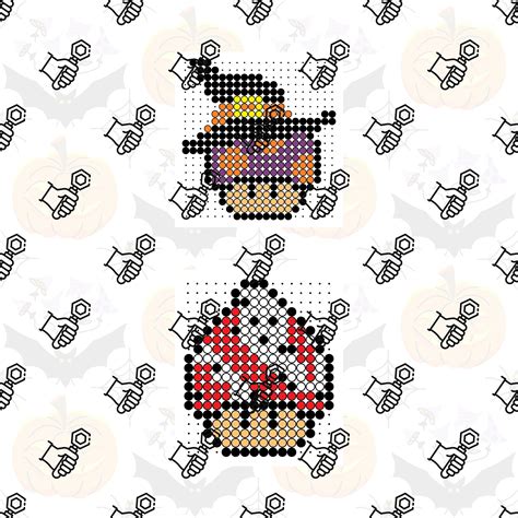 Halloween Mario Mushrooms Perler Beads Patterns Etsy