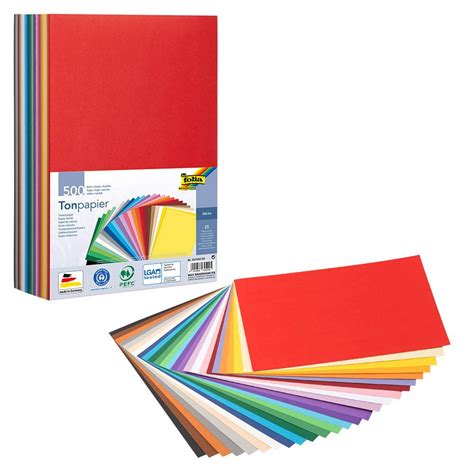 Folia Tonpapier Farbsortiert G Qm Blatt Office Discount