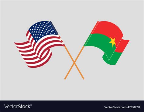 Crossed Flags Of The Usa And Burkina Faso Vector Image