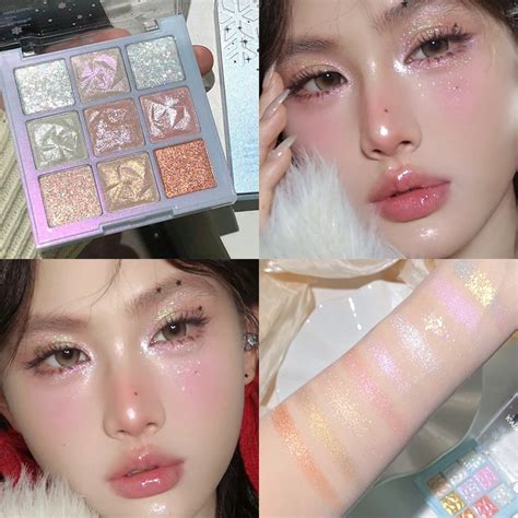 Korean 9 Colors Eyeshadow Palette Waterproof Matte Glitter Eye Shadow