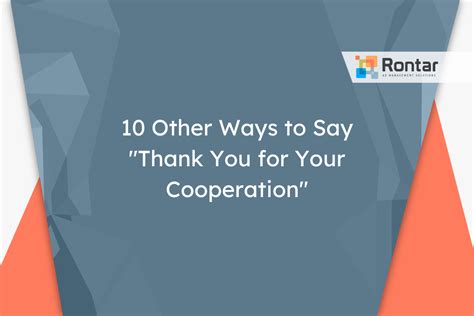 10 Other Ways to Say "Thank You for Your Cooperation"