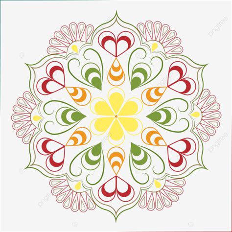 Dise O De Mandala Con Hermoso Color Vector Png Dibujos Mandalas