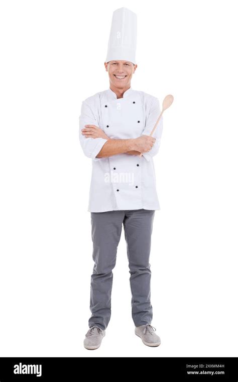 Confident Chef Full Length Of Confident Mature Chef In White Uniform