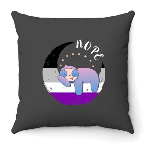 Lgbt Pride Sloth Moon Ace Asexual Nope Lgbt Pride Flag Asexuality Throw