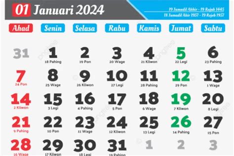 Kalender Hijriah Bulan Januari Lengkap Dengan Jadwal Puasa Ayyamul