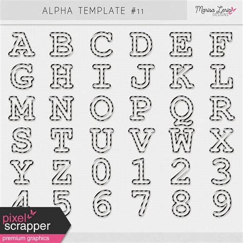 Alpha Template Kit 11 By Marisa Lerin Graphics Kit Digitalscrapbook