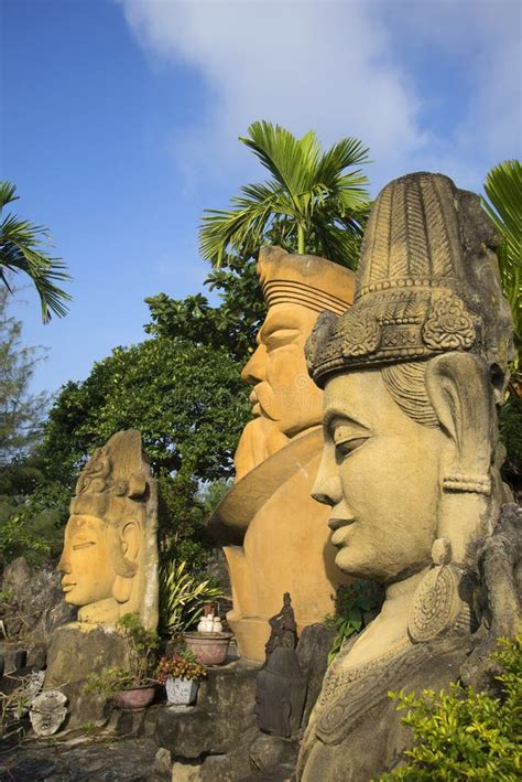 Sculpture At The Foot Of The Marble Mountains Vietnam Stock Photo