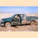 Pickup Mud Stuck Bikini Girl Pedal Pumping