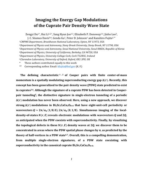 Pdf Visualizing The Energy Gap Modulations Of The Cuprate Pair