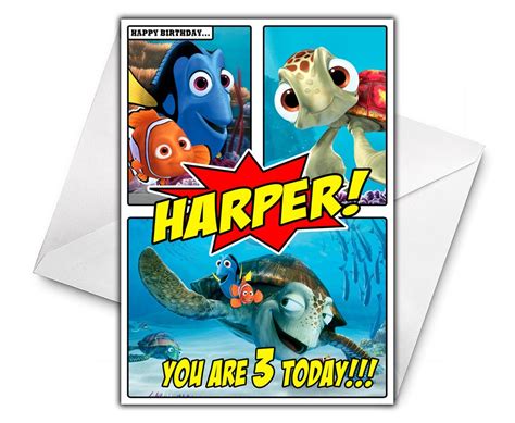 Finding Nemo Personalised Birthday Card Finding Nemo Etsy