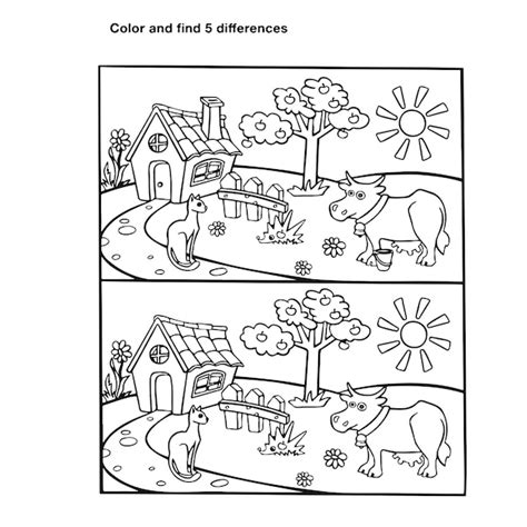 Encontre O Enigma Das Diferen As Para O Livro De Colorir Para Crian As