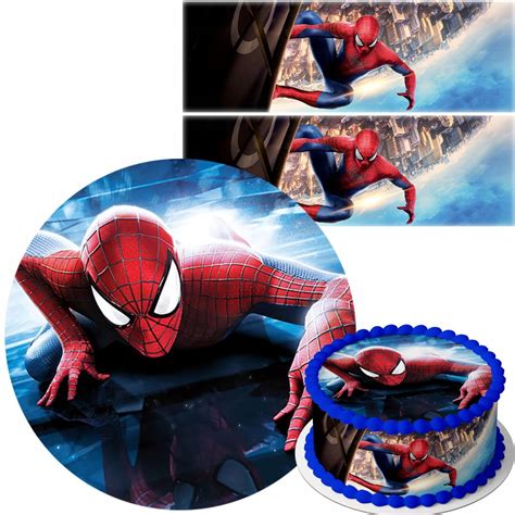 Zestaw Opłatek na tort Spiderman 2 obwody Tekst Wafers Premium