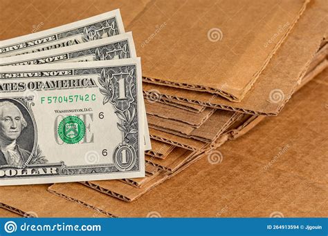 Corrugated Cardboard And Cash Money Stock Photo Image Of Collection