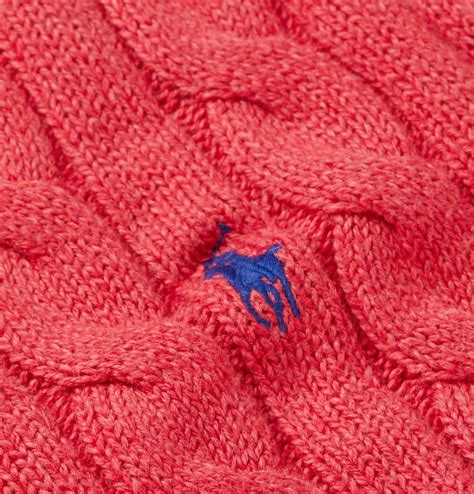 Polo Ralph Lauren Cable Knit Cotton Sweater Red Polo Ralph Lauren