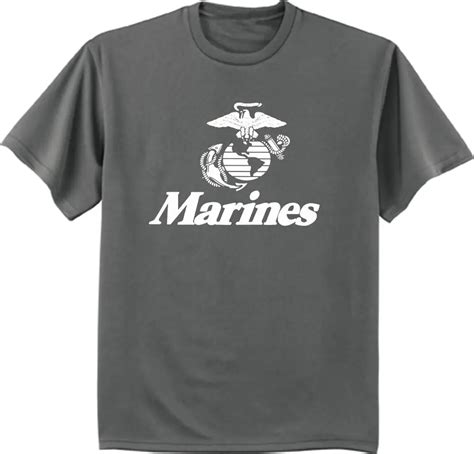 Cinza Marinha Usmc United States Marine Corps T Shirt Dos Homens