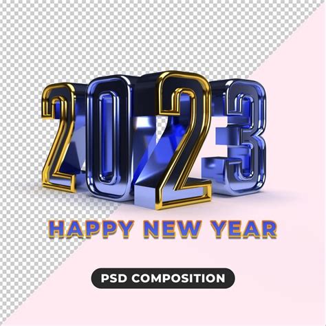 Feliz Año Nuevo Efecto De Texto Dorado 3d 2023 Archivo Psd Premium