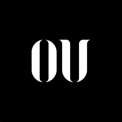 ou letter logo design initial letter ou uppercase monogram logo white