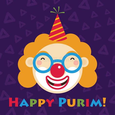 The Jewish Holiday Of Purim Clown And Greeting Inscription In Hebrew