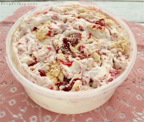 Cheesecake Ice Cream With Sour Cherries Foxy Folksy