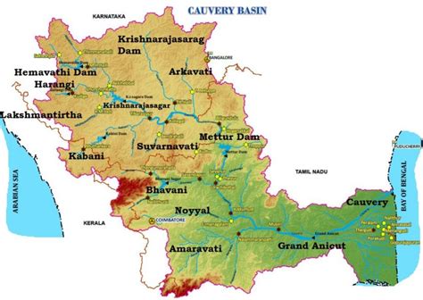 Cauvery River System (Kaveri River) : Tributaries, Major Dams & Catchment Area | UPSC Notes ...