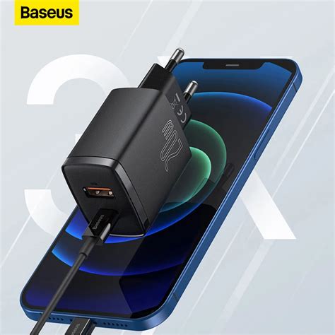 Baseus cargador USB de 20W dispositivo de carga rápida tipo C PD