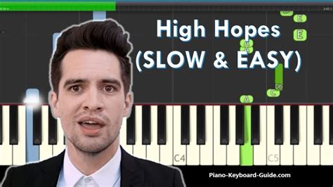 Panic At The Disco High Hopes Slow Easy Piano Tutorial Notes Youtube