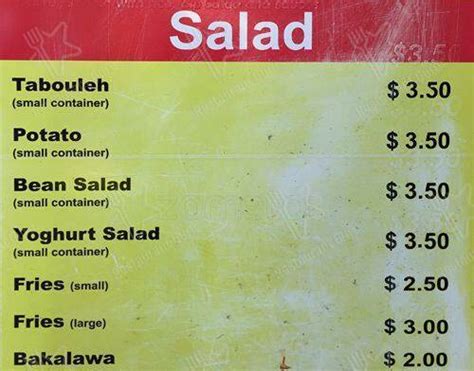 Menu At Uni Kebab Restaurant Auckland