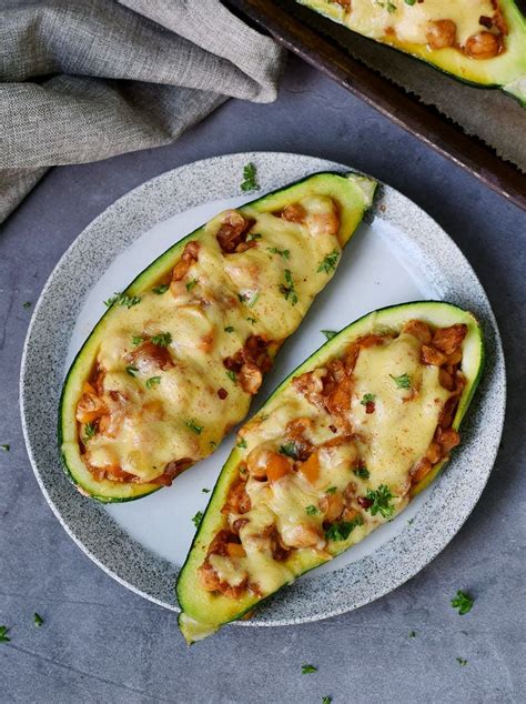 Vegan Stuffed Zucchini Boats With Chickpeas Easy Recipe Elavegan