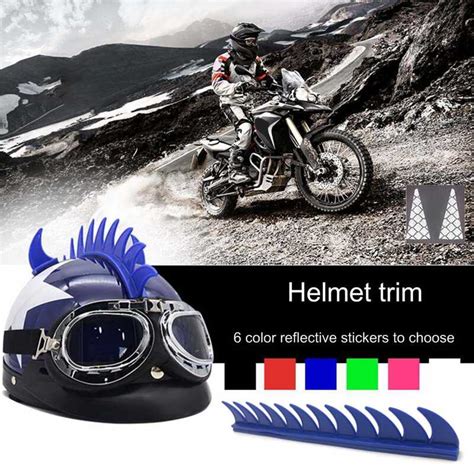 6 Color Reflective Rubber Dirt Motocross Biker Mohawks Spikes