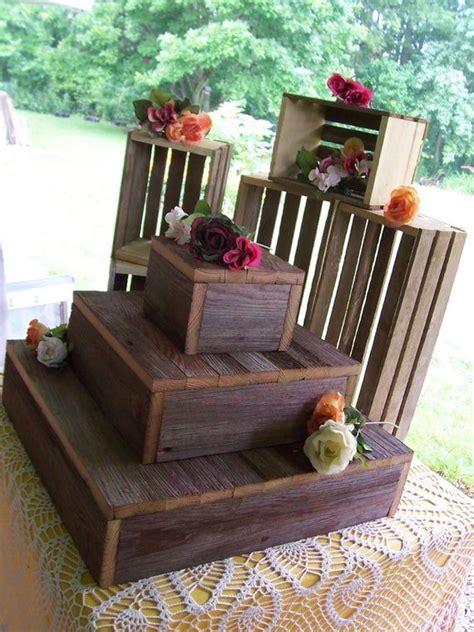 Tier Wood Cake Stand Rustic Wedding Addicfashion