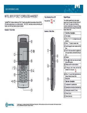 Fillable Online MITEL 5610 IP DECT CORDLESS HANDSET Fax Email Print