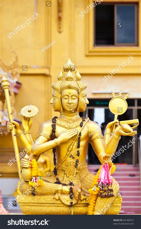 Beautiful Golden Brahma Statue Thailand Stock Photo 84180673 Shutterstock