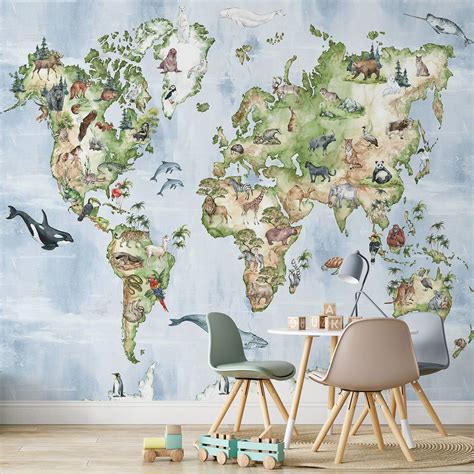 World Map Removable Wall Mural Dreddy Kimberlee