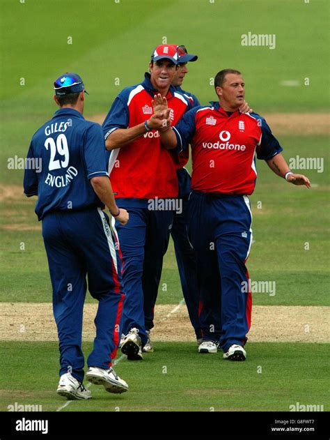 England S Darren Gough Celebrates Taking The Wicket Of Australia S