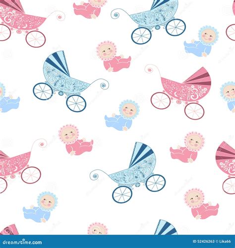 Seamless Pattern With Baby Design Stock Vector Illustration Of