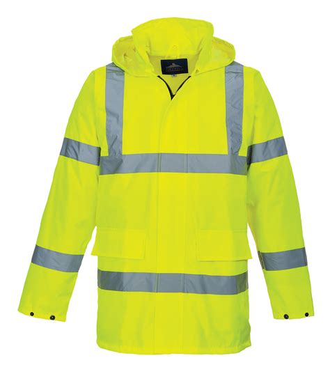 Portwest Us High Visibility Rain Jacket Yellow Iwantworkwear