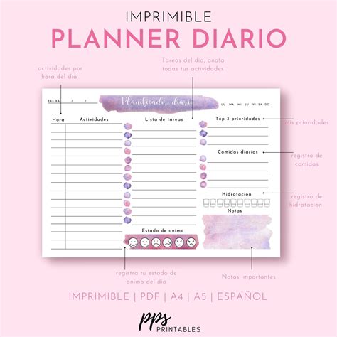 Planificador Imprimible Y Digital Planner En Español Etsy