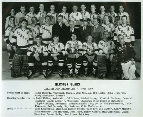 Hershey Bears 1969 Calder Cup Champions American Hockey League Ahl