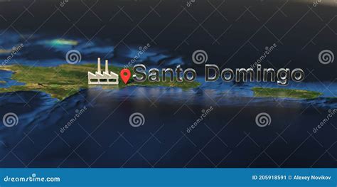 Factory Icons Near Santo Domingo City On The Map Industrial Production