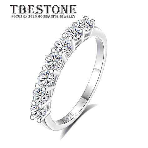 Tbestone Anillo De Moissanita Para Mujer De K Chapado En Oro Plata