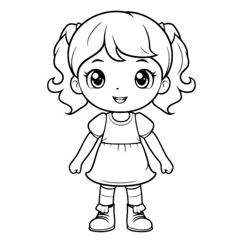 cartoon girl outline images    freepik