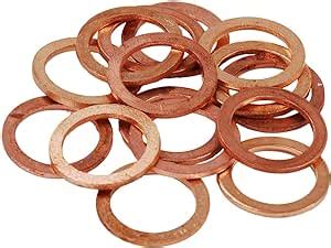 Amazon HIFROM 30pcs M16 Copper Washers Flat Ring Sump Plug Oil