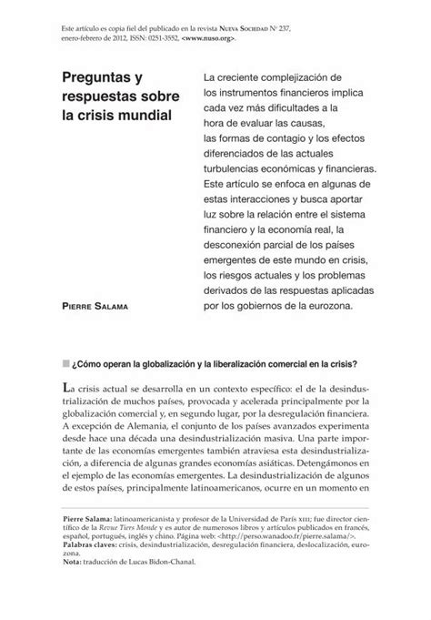 PDF Preguntas Y Respuestas Sobre La Crisis Mundial Salama Pdf Genes