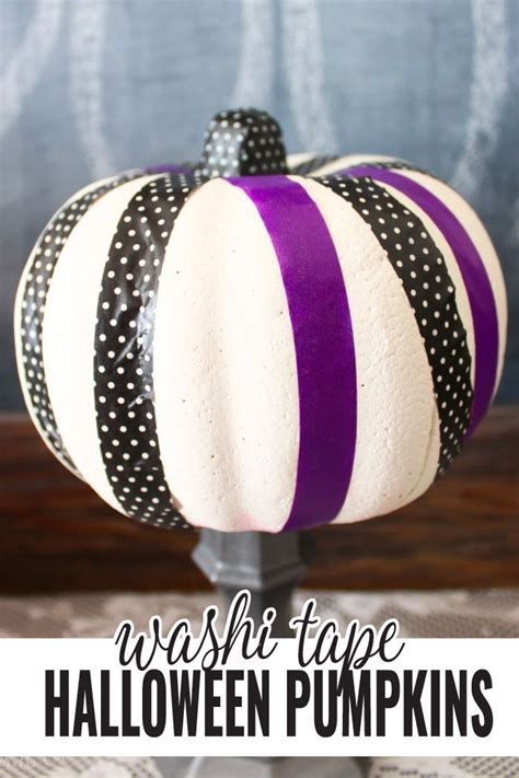 Diy Halloween Decor Transform Dollar Store Pumpkins With Fun Washi