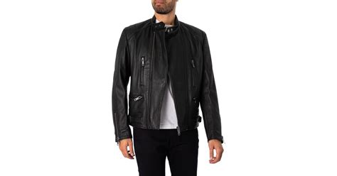 Hugo Lewis Leather Jacket In Black For Men Lyst