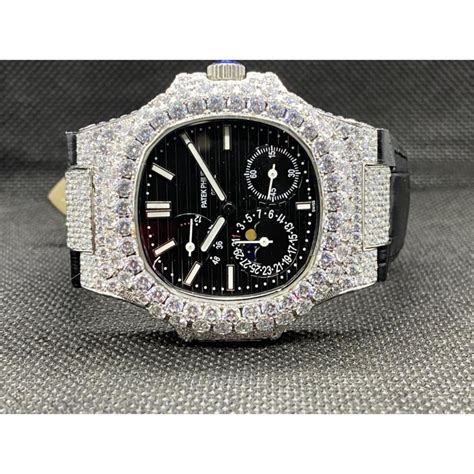 Moissanite Studded Diamond Watch EF VVS Diamond Iced Out Etsy UK