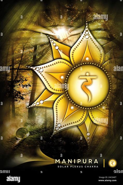 Poster Wallpaper With Solar Plexus Chakra Symbol Manipura Artwork