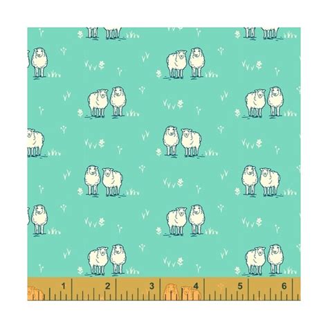 Hey Ewe Aqua Fabric Yardage | SKU: 51522-9 | Stash Fabrics